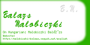 balazs malobiczki business card